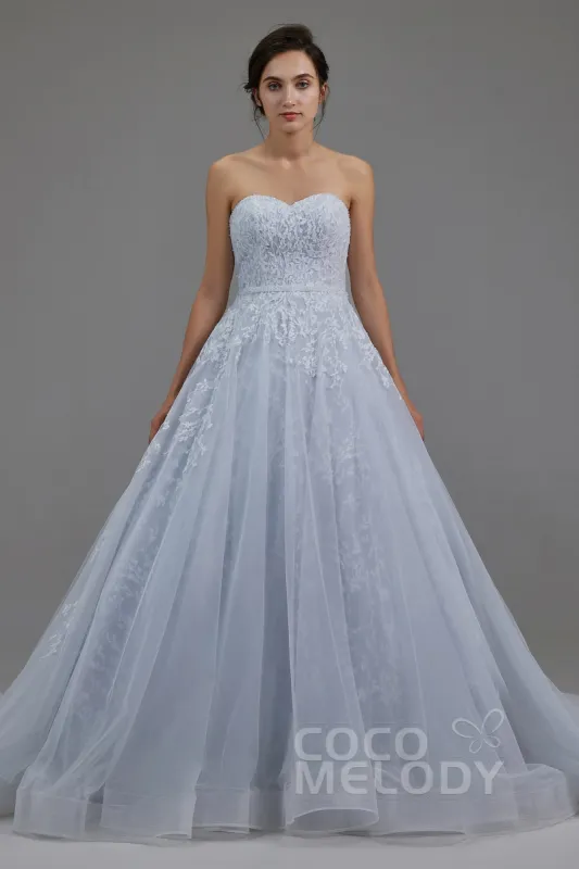 A-Line Chapel Train Tulle Wedding Dress LD5054 sold by Cocomelody