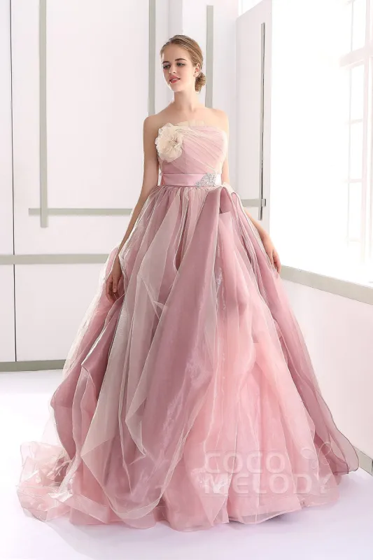 A-Line Court Train Organza Gothic Wedding Dress JUL015002 sold by Cocomelody