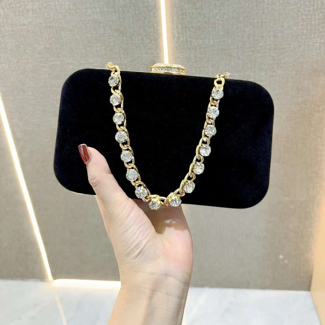 Evening clutch bag diamond-encrusted suede bag Dinner bag Women's crossbody bag 778944030967 sold by Cocomelody product image thumbnail 2
