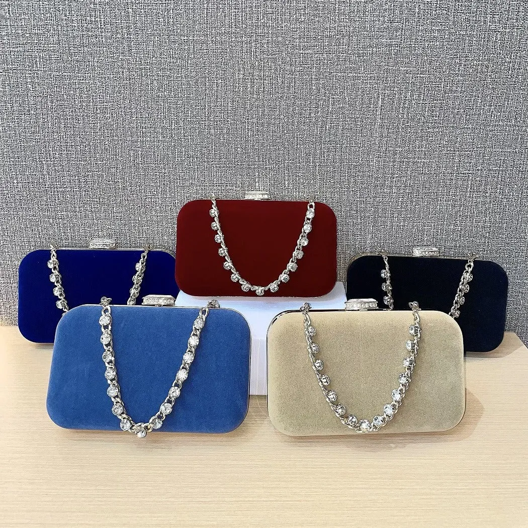 Evening clutch bag diamond-encrusted suede bag Dinner bag Women's crossbody bag 778944030967 sold by Cocomelody product image thumbnail 5