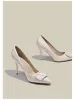 Faux Leather Pointy Stiletto Heels 726578630201 sold by Cocomelody