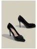 Faux Leather Pointy Stiletto Heels 726578630201 sold by Cocomelody