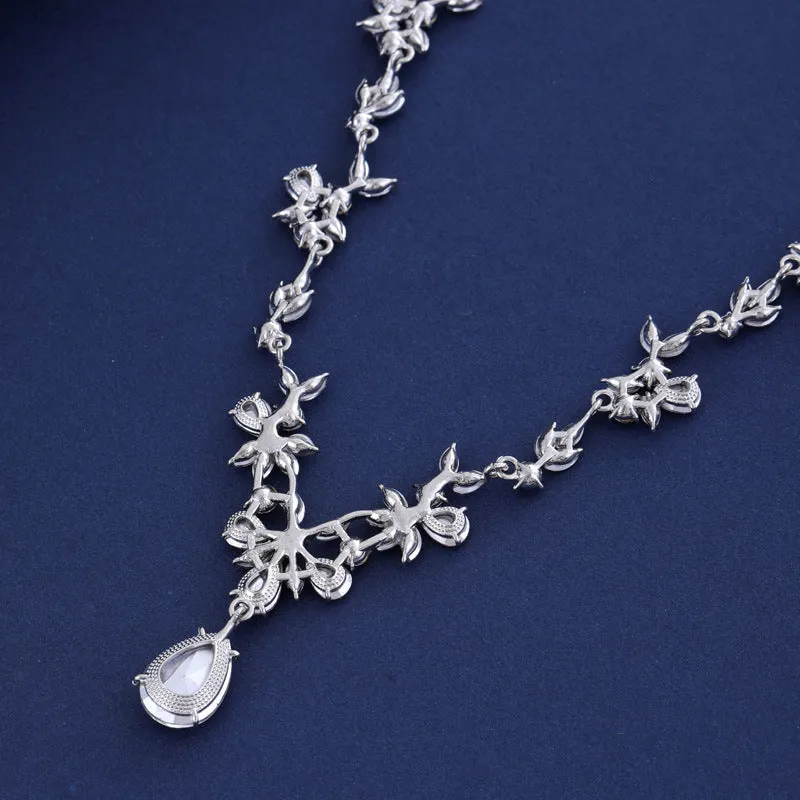 Luxury Drop bride Wedding dress Jewelry set Necklace Earrings Bracelet three-piece set 805785312365 sold by Cocomelody product image thumbnail 5