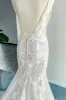 Trumpet-Mermaid Chapel Train Lace Tulle Wedding Dress CW3206 sold by Cocomelody