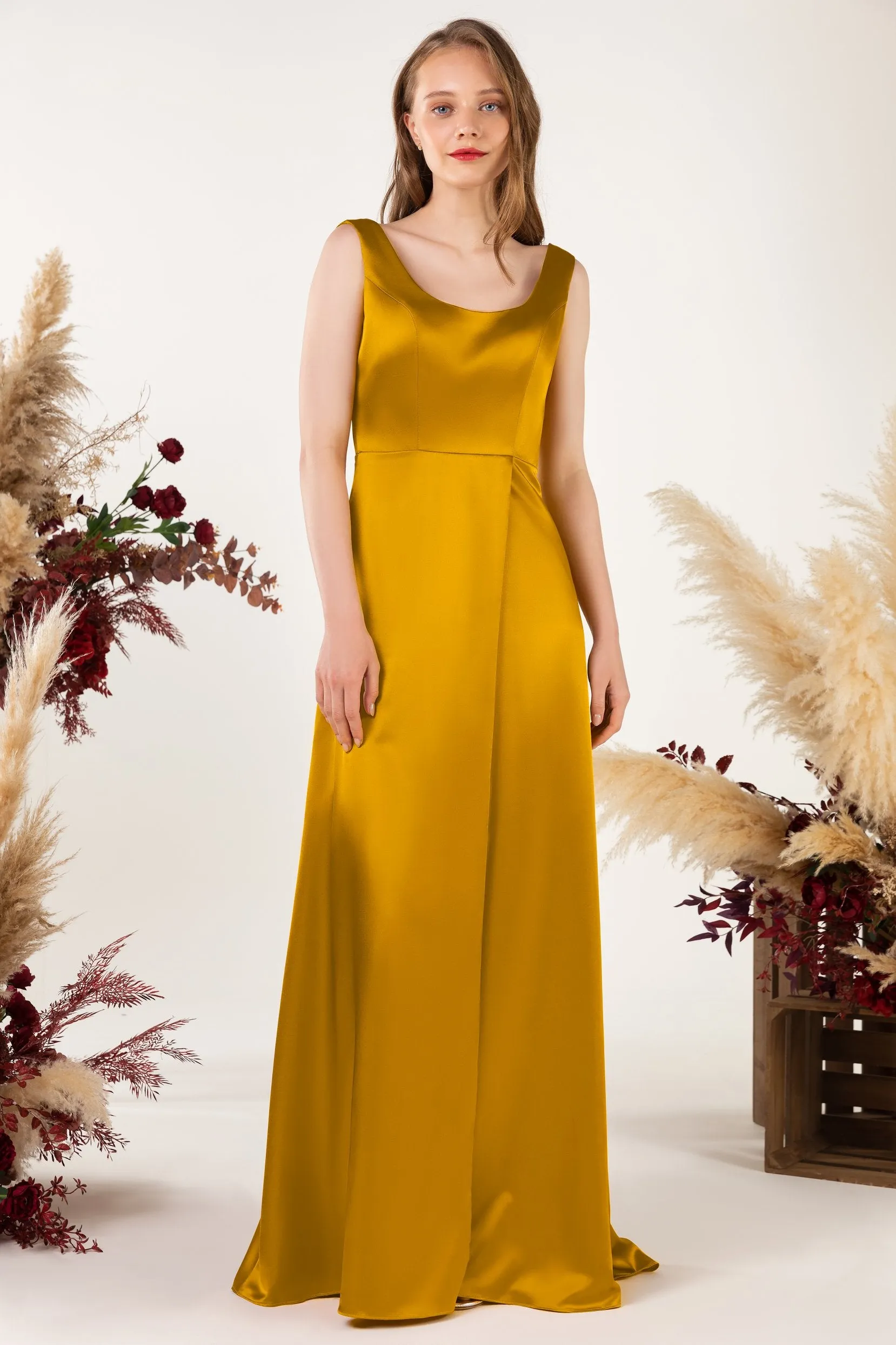 Sheath Sweep Acetate Satin Bridesmaid Dress Formal Dresses CB0496 sold by Cocomelody product image thumbnail 3