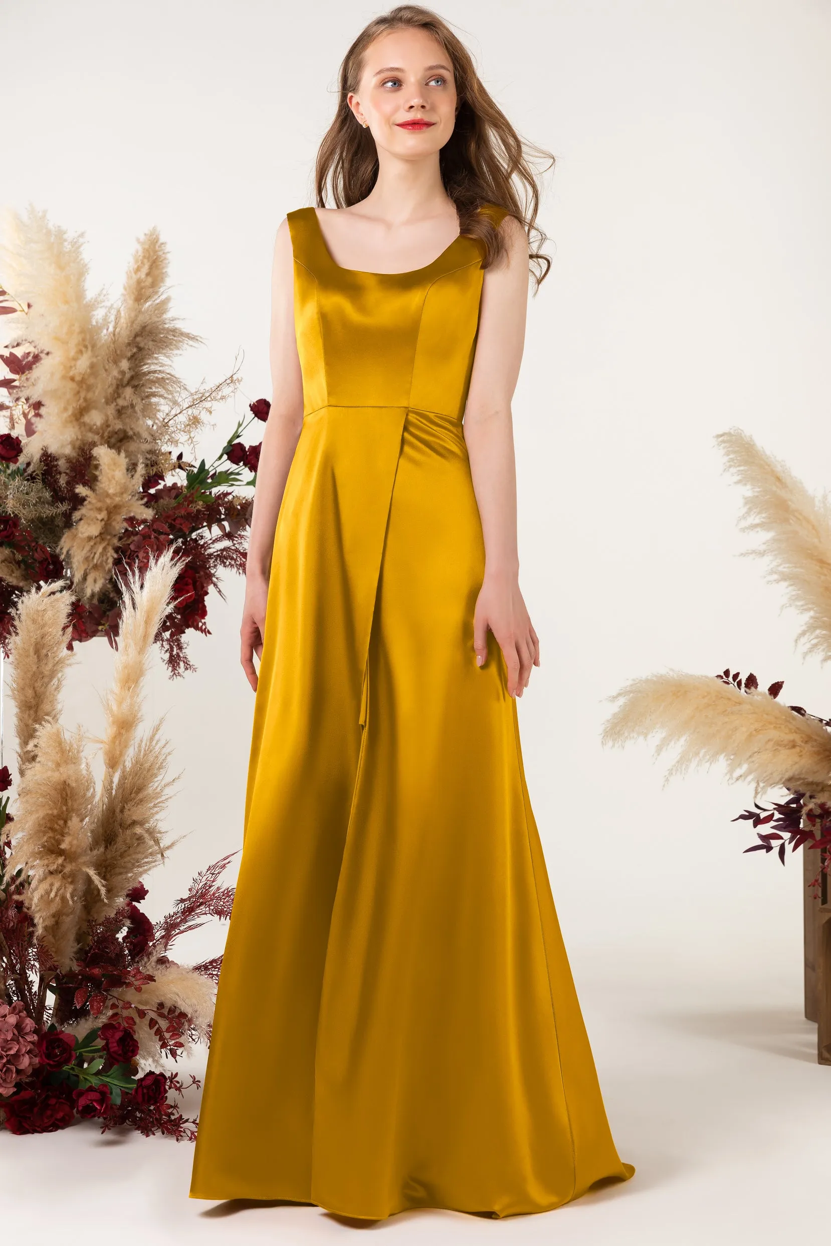 Sheath Sweep Acetate Satin Bridesmaid Dress Formal Dresses CB0496 sold by Cocomelody product image thumbnail 5