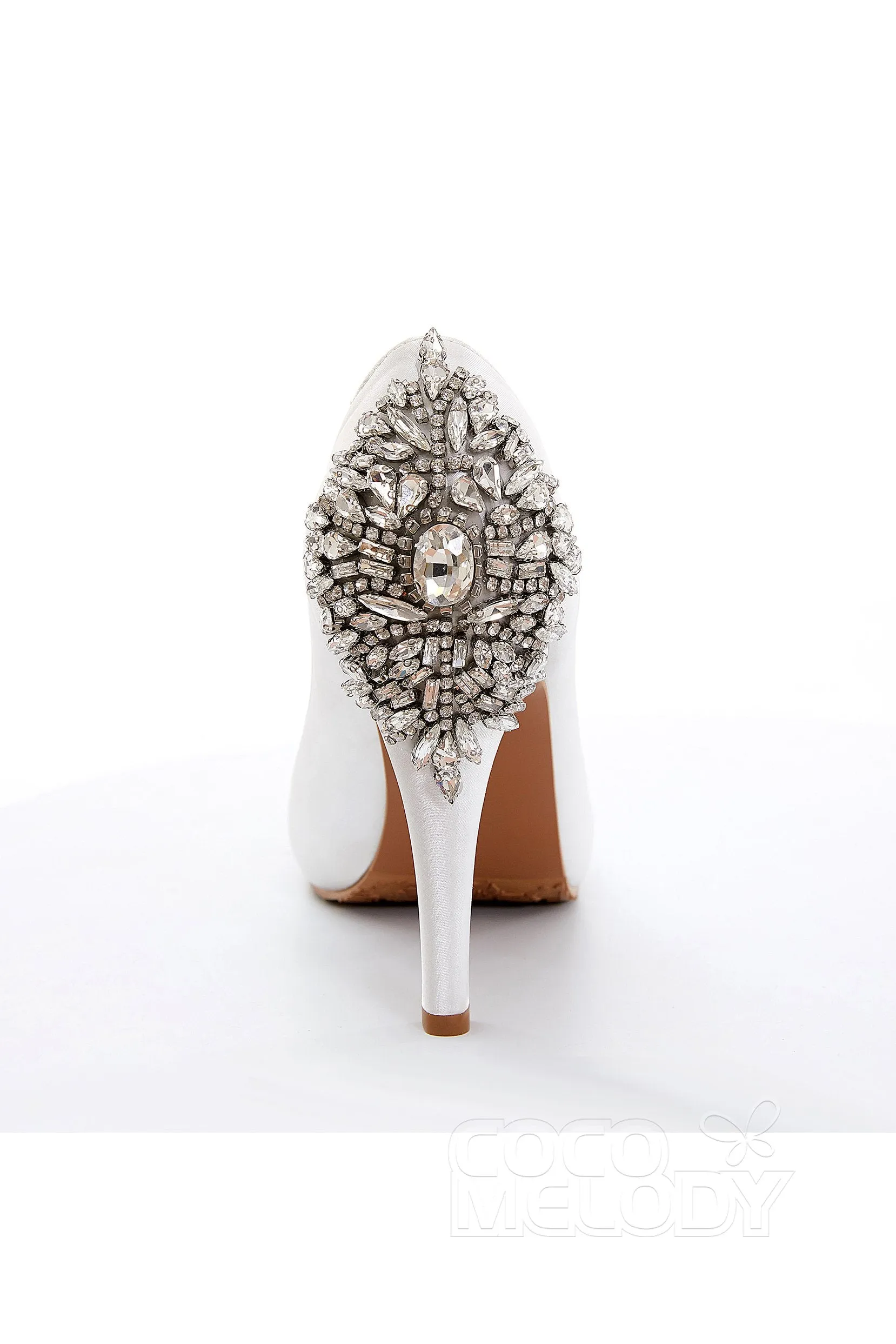 Stiletto Heel Satin Peep Toe Bridal Shoes SWS18001 sold by Cocomelody product image thumbnail 4