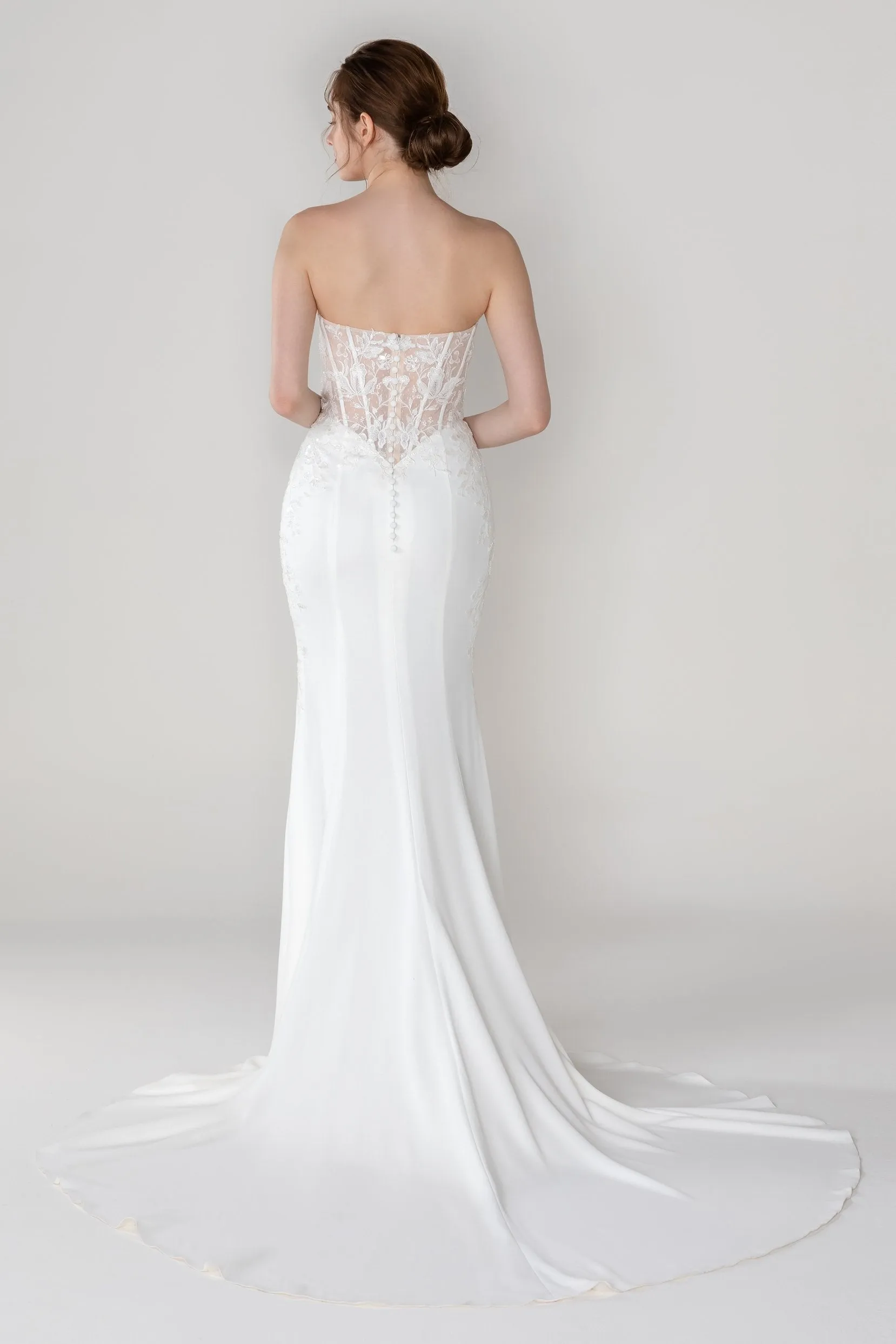 Trumpet-Mermaid Court Train Stretch Satin Wedding Dress CW2447CR sold by Cocomelody product image thumbnail 2