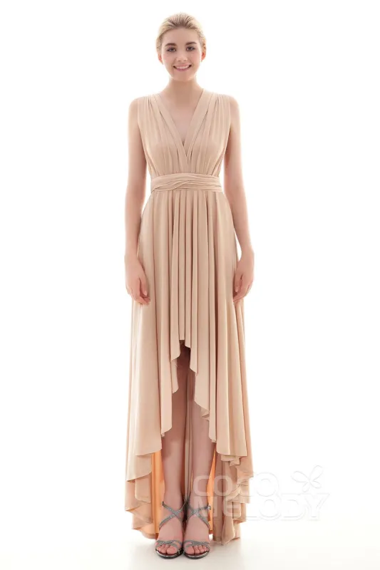 Asymmetrical High-Low Knitted Bridesmaid Dress COED16001 sold by Cocomelody