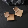 Simple square geometry alloy earrings Fashion light luxury all-in-one women's ear clips 720384731306 sold by Cocomelody