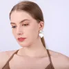 Simple square geometry alloy earrings Fashion light luxury all-in-one women's ear clips 720384731306 sold by Cocomelody
