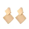 Simple square geometry alloy earrings Fashion light luxury all-in-one women's ear clips 720384731306 sold by Cocomelody