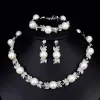 Bridal Necklace Wedding dress with Necklace Set Temperament Pearl set Bridal Necklace Earrings accessory set 563330085248 sold by Cocomelody