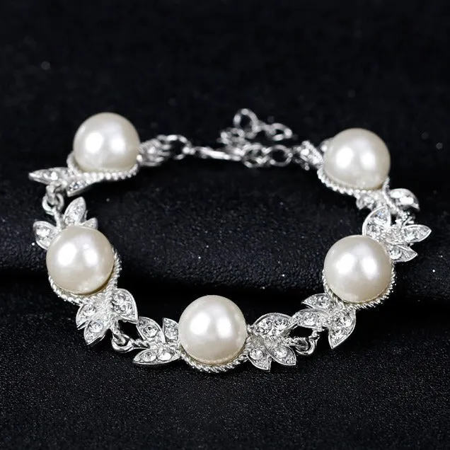 Bridal Necklace Wedding dress with Necklace Set Temperament Pearl set Bridal Necklace Earrings accessory set 563330085248 sold by Cocomelody product image thumbnail 4