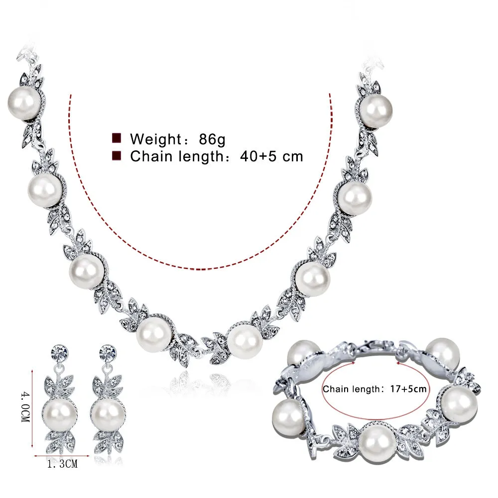Bridal Necklace Wedding dress with Necklace Set Temperament Pearl set Bridal Necklace Earrings accessory set 563330085248 sold by Cocomelody product image thumbnail 3