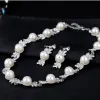Bridal Necklace Wedding dress with Necklace Set Temperament Pearl set Bridal Necklace Earrings accessory set 563330085248 sold by Cocomelody