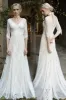 Sheath-Column Sweep-Brush Train Lace Wedding Dress CW3022 sold by Cocomelody