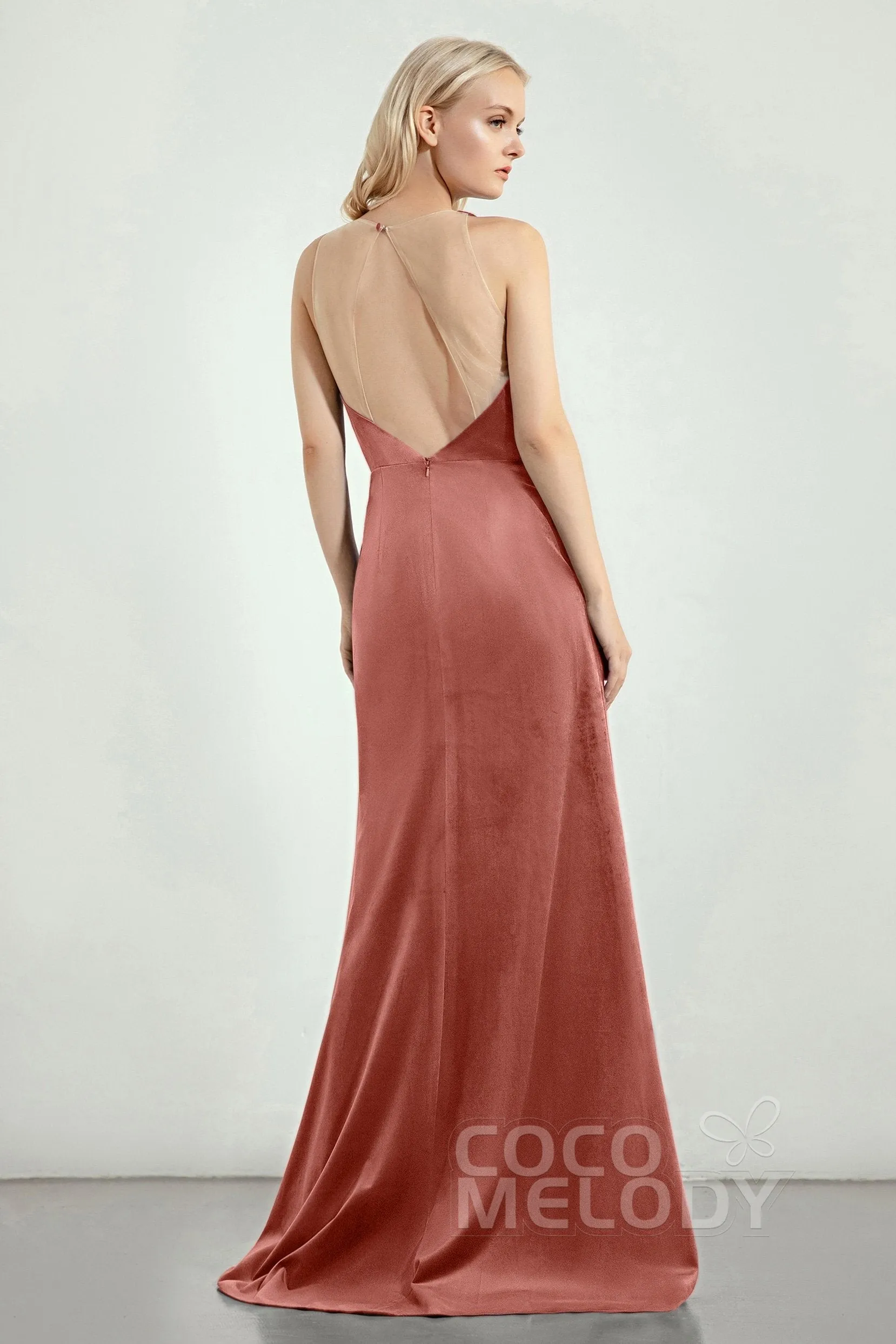 A-Line Sweep-Brush Train Bridesmaid Dress CB0276CR sold by Cocomelody product image thumbnail 2