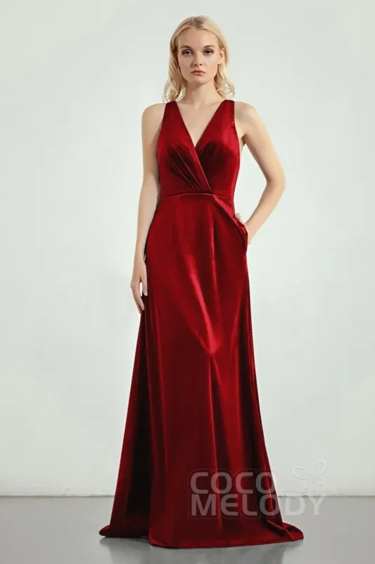 A-Line Sweep-Brush Train Bridesmaid Dress CB0276CR sold by Cocomelody