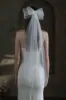 One-tier Cut Edge Tulle Hip Veils with Bow CV0309 sold by Cocomelody