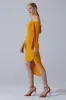 Asymmetrical High-Low Twisted Silk Fabric Dress CS0210 sold by Cocomelody