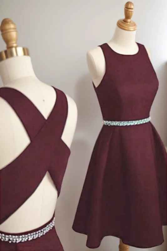 A-Line Tea Length Satin Homecoming Dresses CS0522 sold by Cocomelody