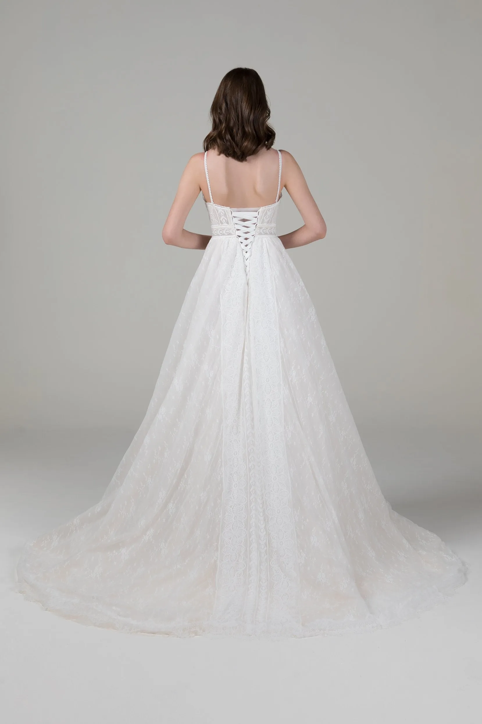 A-Line Court Train Lace Wedding Dress CW2548 sold by Cocomelody product image thumbnail 2