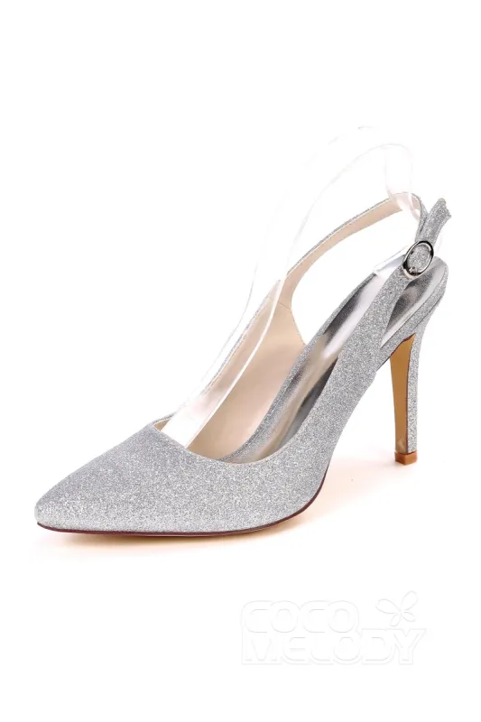 Stiletto Heel Sparkling Sling Back Dress shoes CK0070 sold by Cocomelody