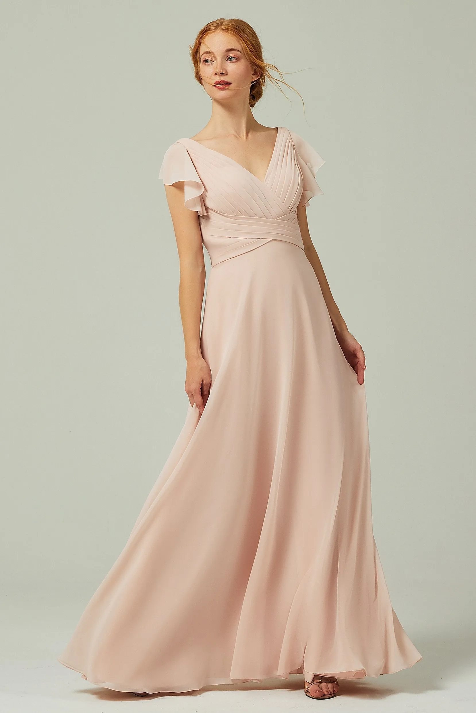 A-Line Floor Length Chiffon Bridesmaid Dress CB0302 sold by Cocomelody
