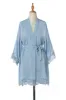 Short Cotton and Lace Robes CZ0212 sold by Cocomelody