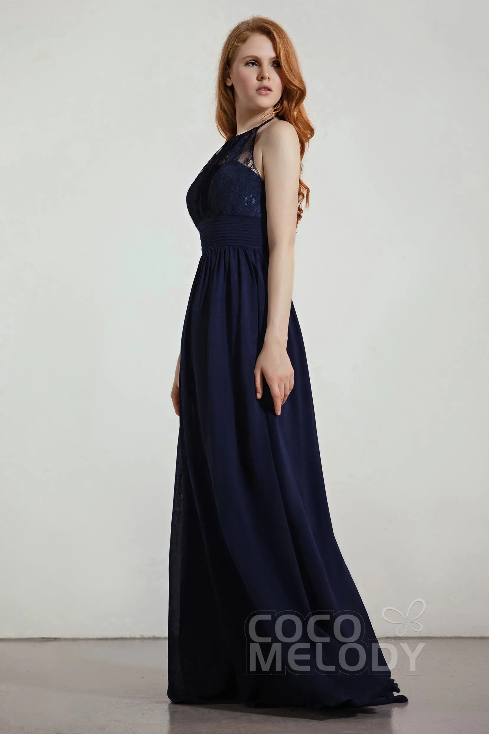 A-Line Floor Length Chiffon/Lace Bridesmaid Dress Formal Dresses CB0442 sold by Cocomelody product image thumbnail 3