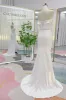 Mermaid Sweep-Brush Train Jacquard Satin Wedding Dress CW3283 sold by Cocomelody