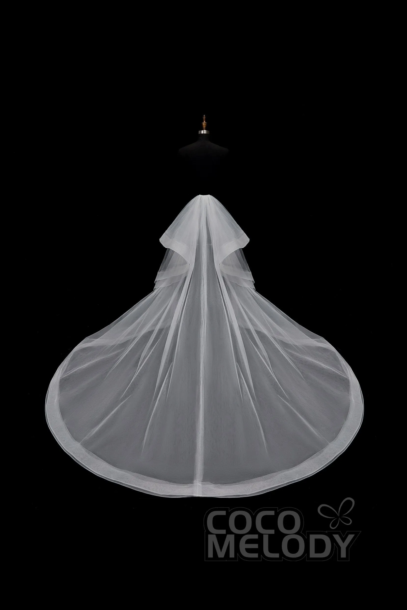 Modern Chapel Train Tulle Wedding Train TR18002 sold by Cocomelody
