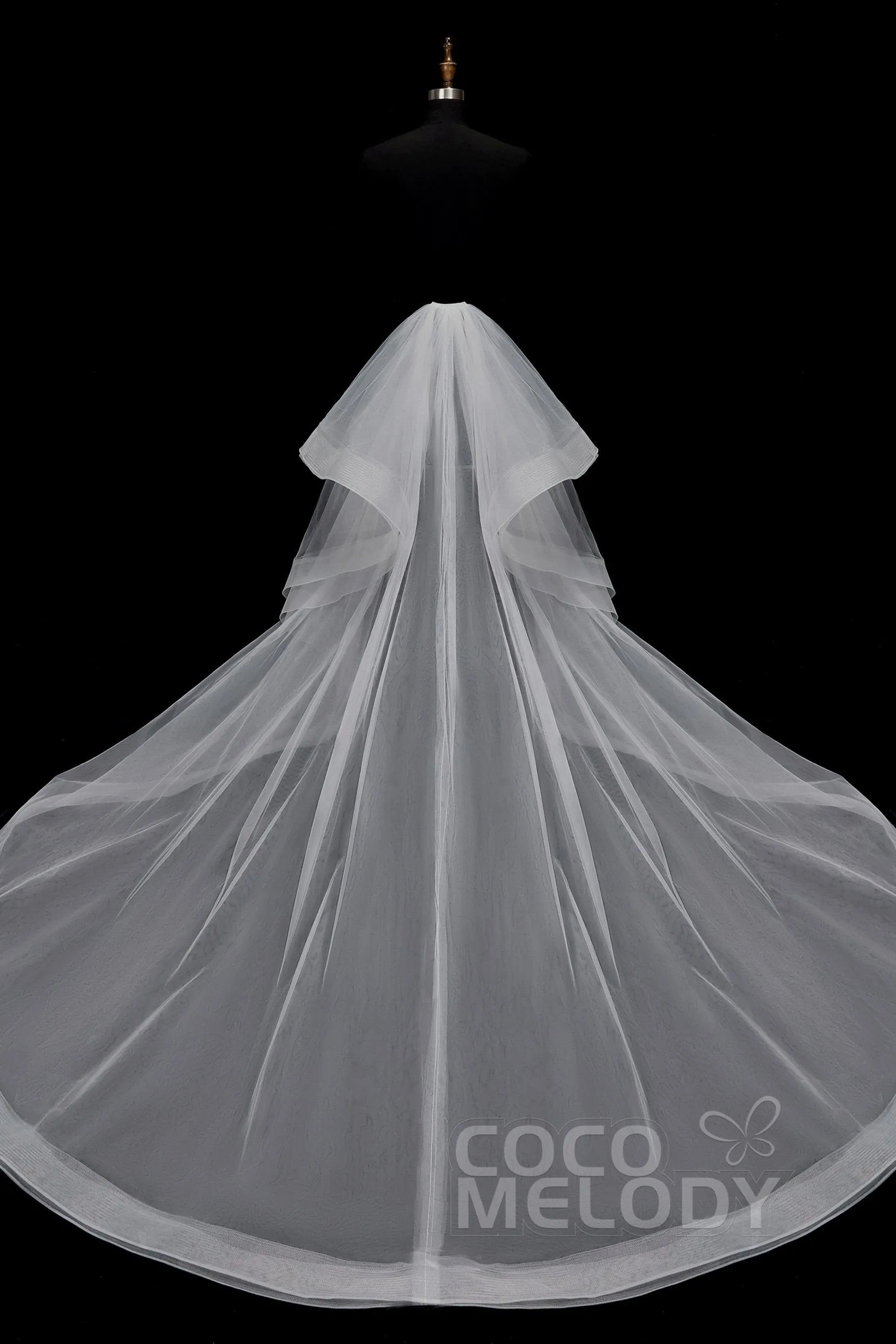 Modern Chapel Train Tulle Wedding Train TR18002 sold by Cocomelody product image thumbnail 2