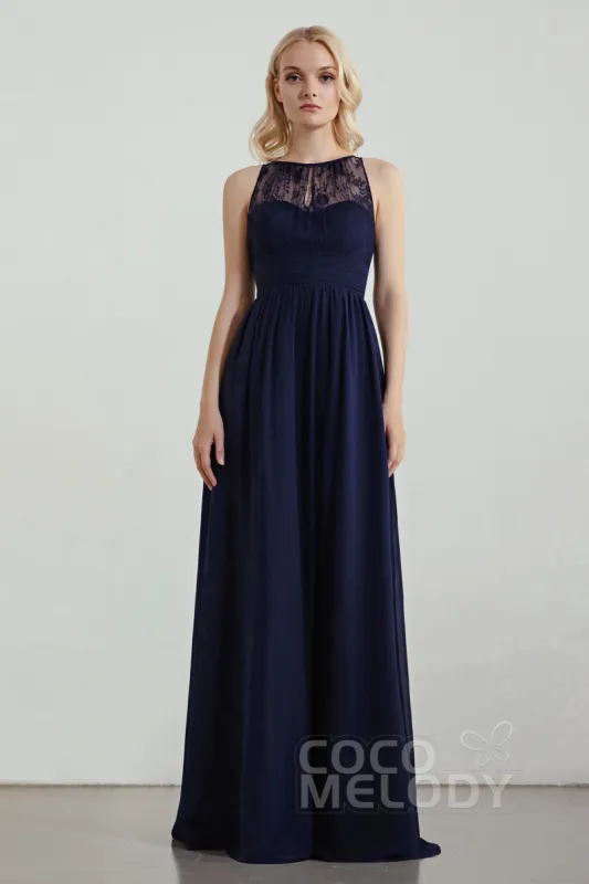 A-Line Floor Length Chiffon/Lace Bridesmaid Dress Formal Dresses CB0440 sold by Cocomelody