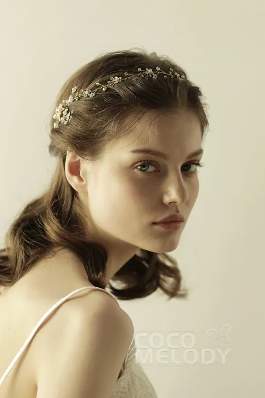 Alloy Headbands with Pearl and Rhinestone CH0310 sold by Cocomelody