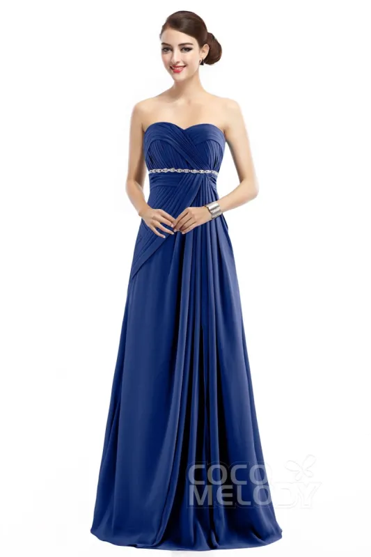 Sheath Floor Length Chiffon Bridesmaid Dress COZF14022 sold by Cocomelody
