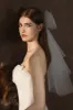 Two-tier Cut Edge Tulle Waist Veils with Bow CV0376 sold by Cocomelody