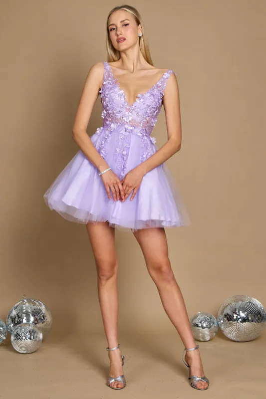 A-Line Short-Mini Lace Tulle Dress CG0248 sold by Cocomelody