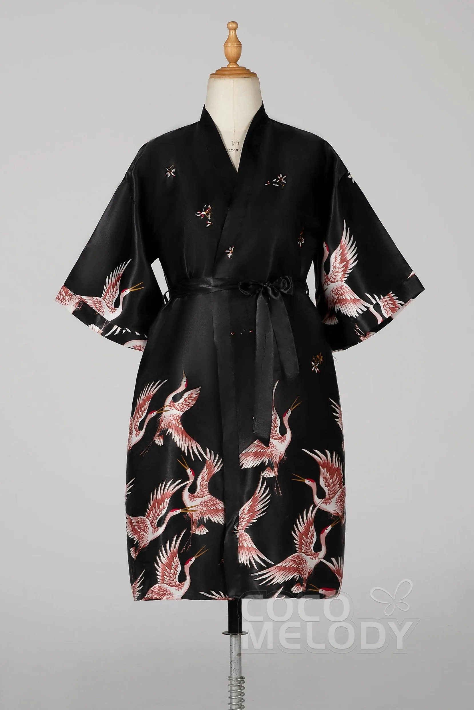 Tea Length Silk-Like Robes CZ0205 sold by Cocomelody product image thumbnail 4