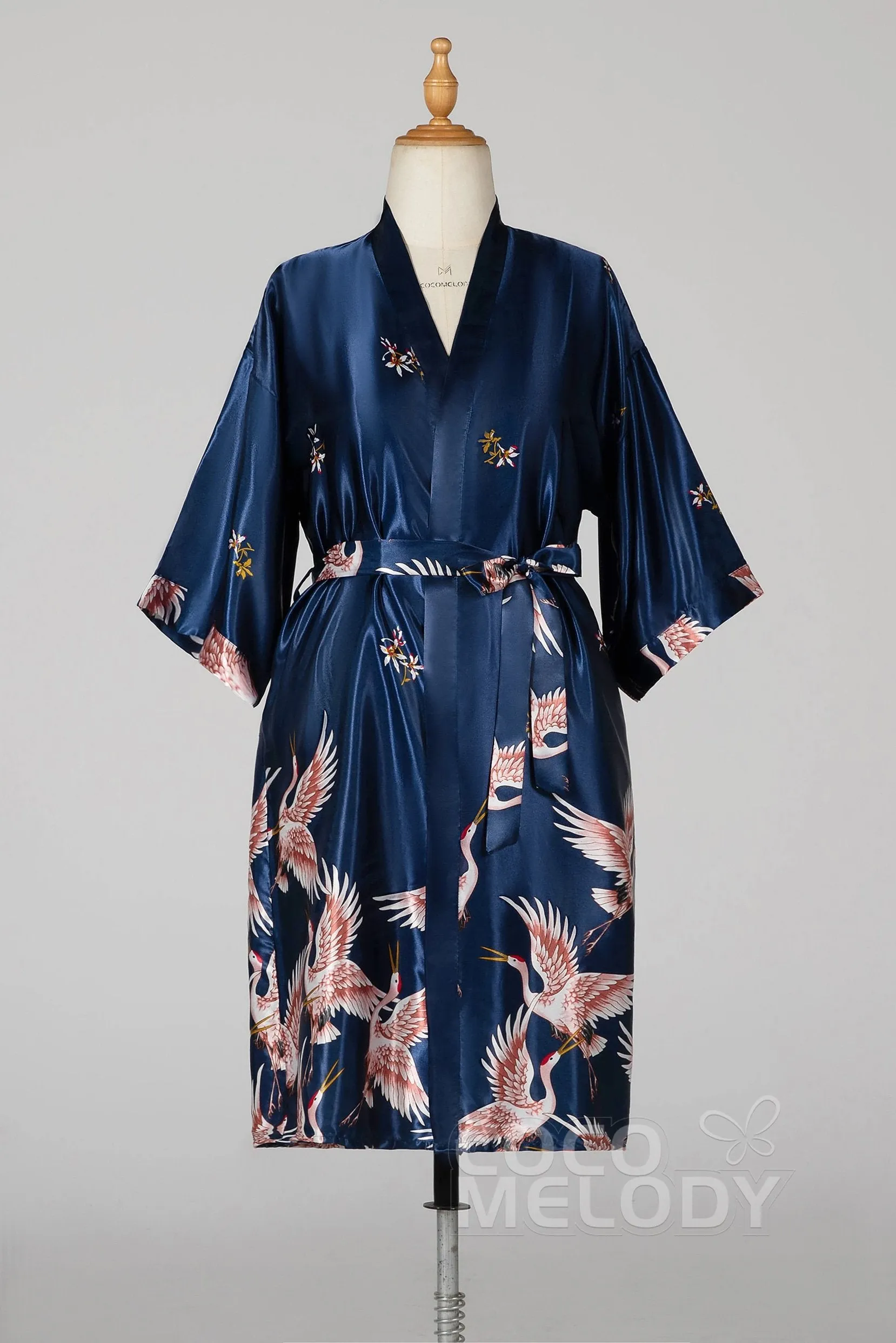 Tea Length Silk-Like Robes CZ0205 sold by Cocomelody product image thumbnail 5