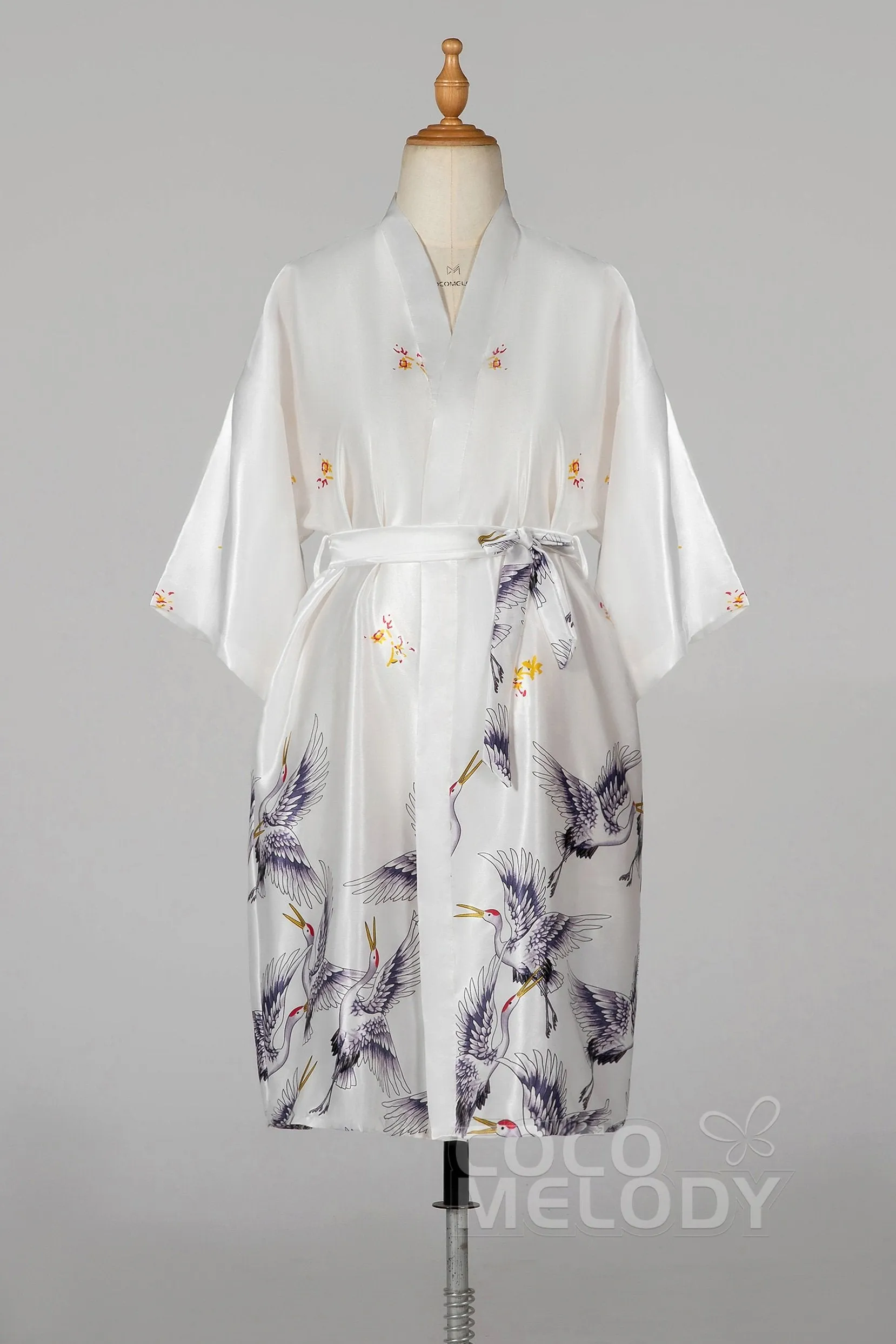 Tea Length Silk-Like Robes CZ0205 sold by Cocomelody product image thumbnail 3