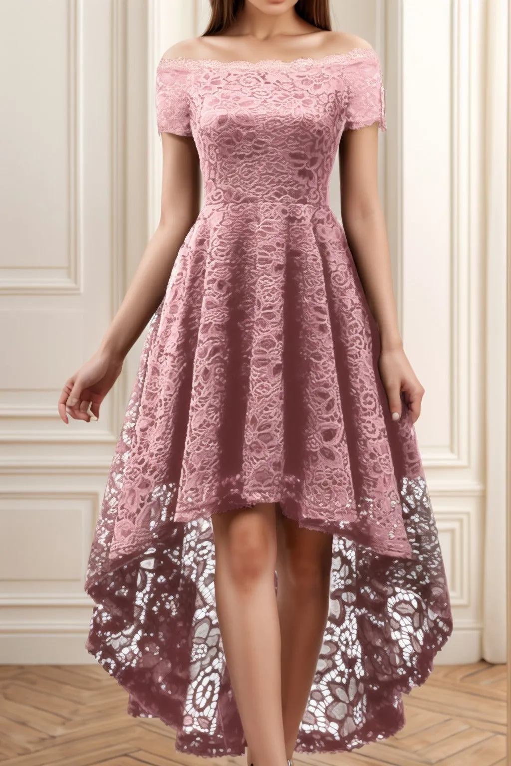A-Line High-Low Silk-Like Graduation Dresses CS0562 sold by Cocomelody product image thumbnail 3