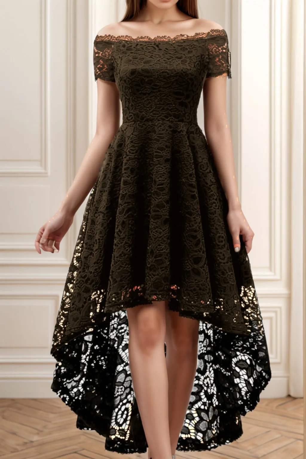 A-Line High-Low Silk-Like Graduation Dresses CS0562 sold by Cocomelody