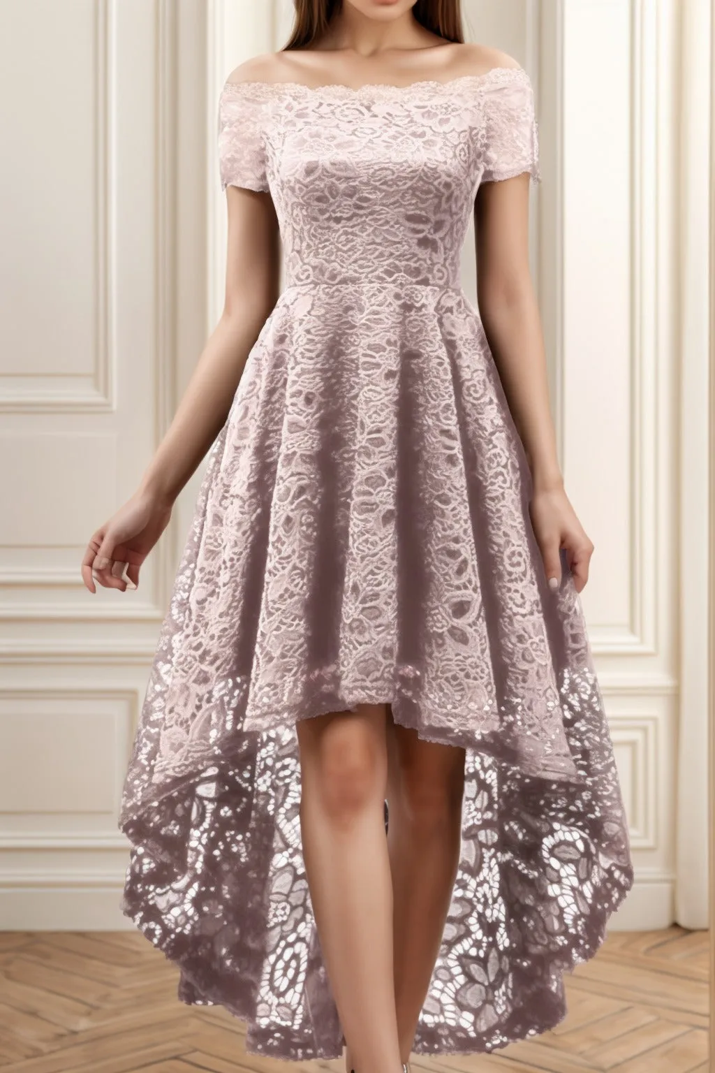 A-Line High-Low Silk-Like Graduation Dresses CS0562 sold by Cocomelody product image thumbnail 5
