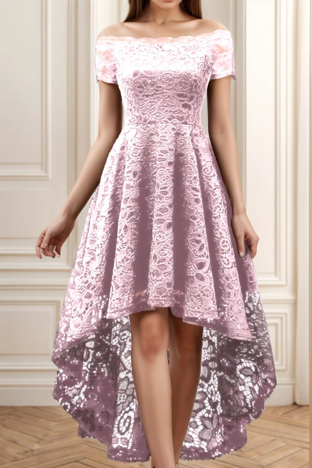 A-Line High-Low Silk-Like Graduation Dresses CS0562 sold by Cocomelody product image thumbnail 4