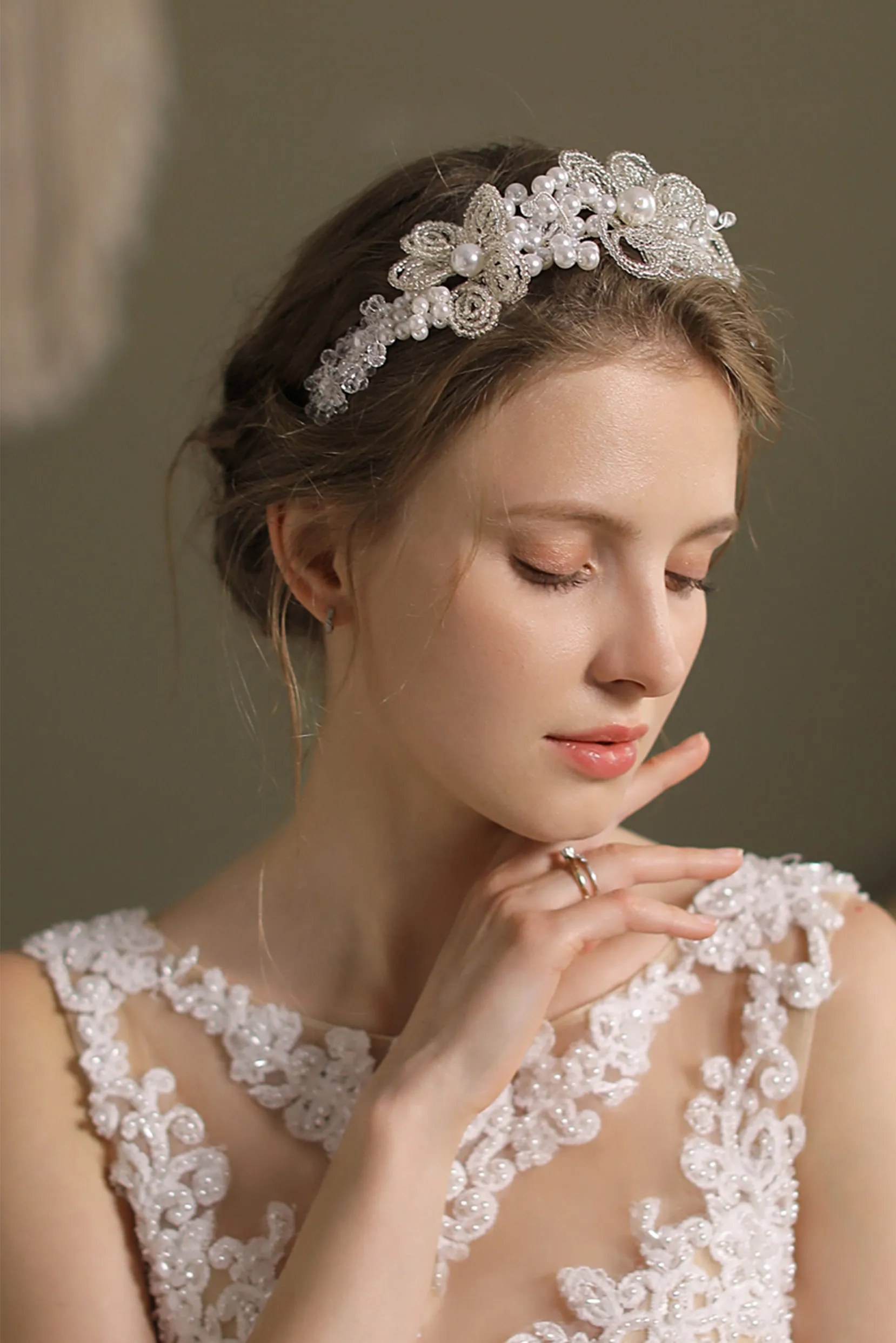 Alloy Headbands with Imitation Pearl CH0361 sold by Cocomelody product image thumbnail 2