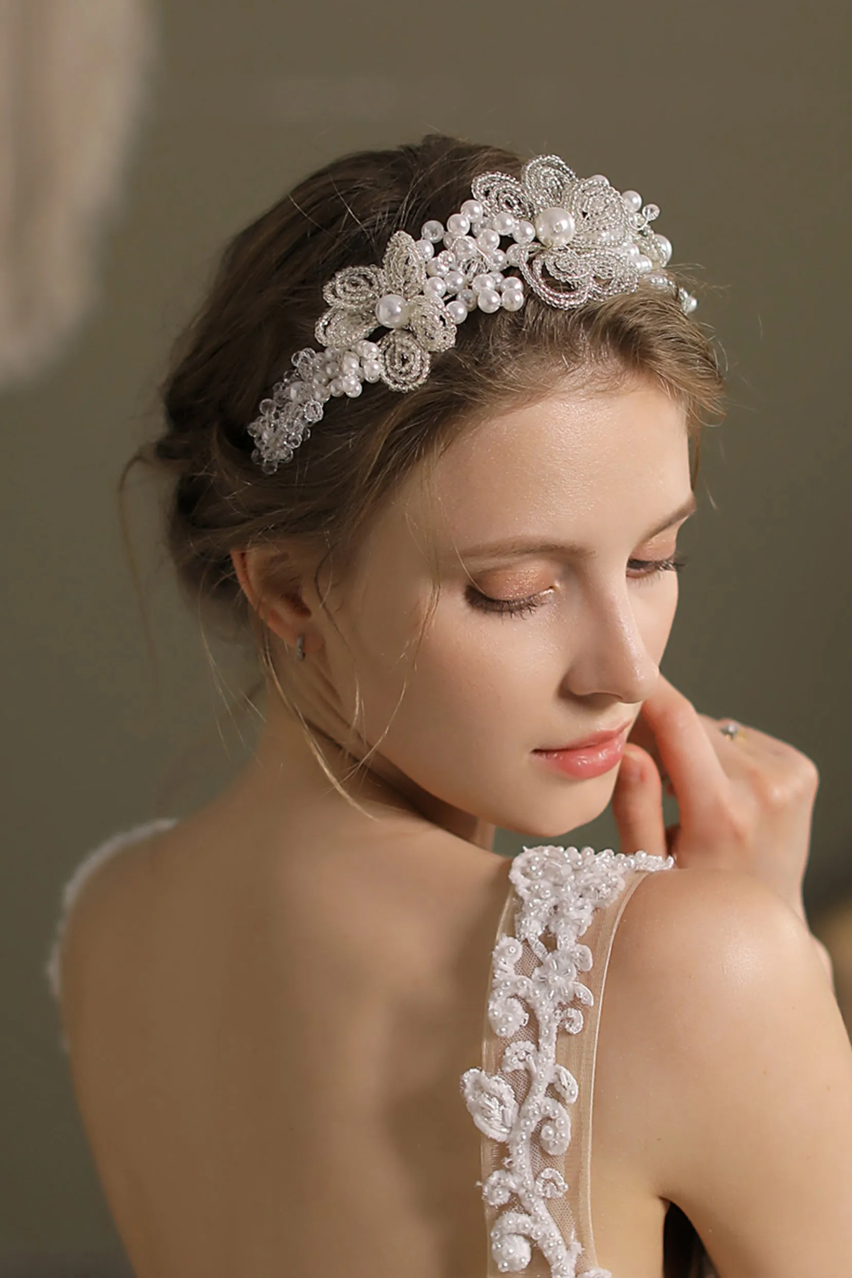 Alloy Headbands with Imitation Pearl CH0361 sold by Cocomelody product image thumbnail 3