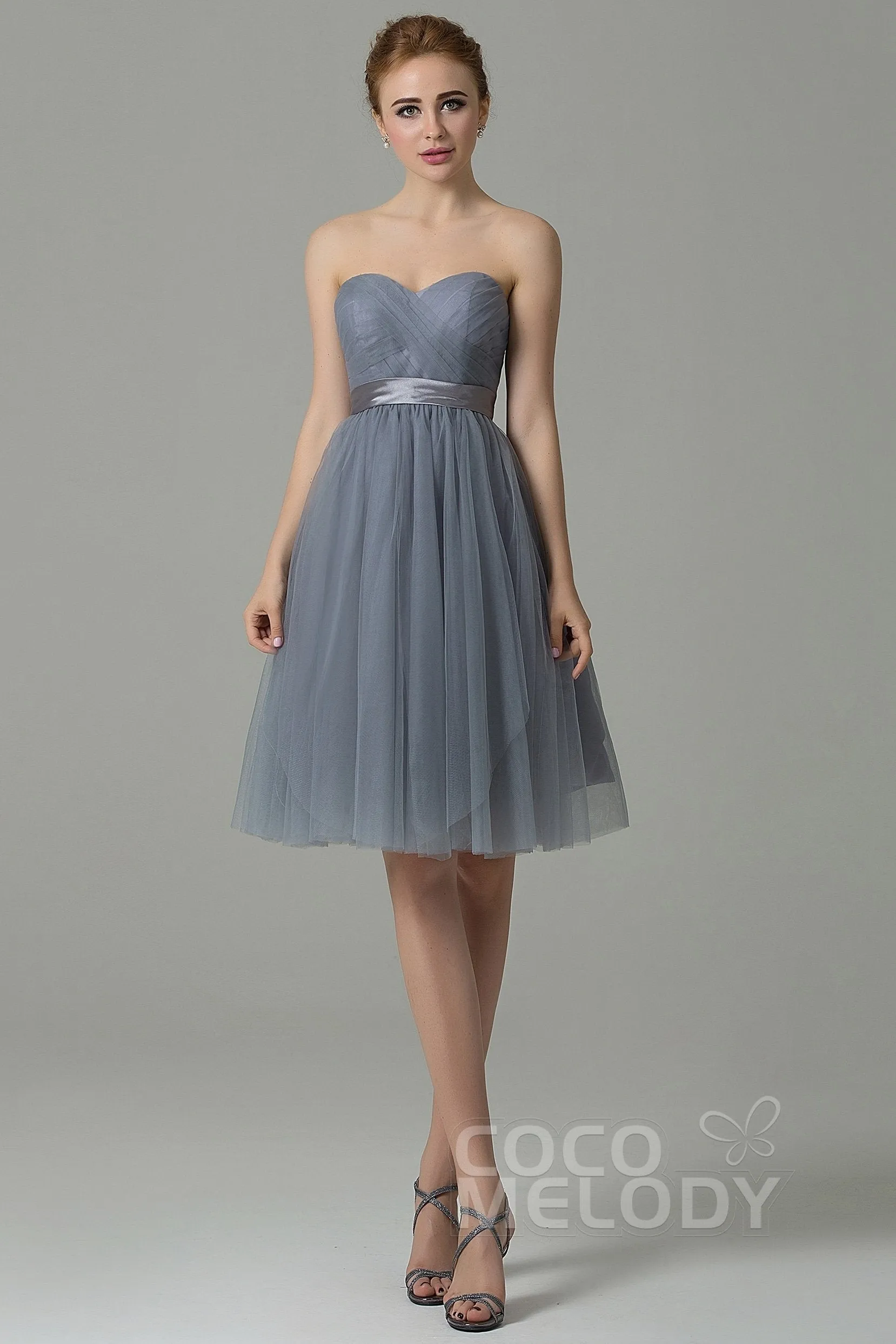 A-Line Knee Length Tulle Bridesmaid Dress COZM15016 sold by Cocomelody