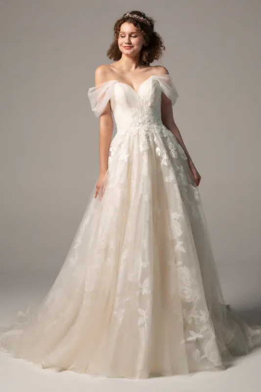 A-Line Court Train Tulle Wedding Dress CW2390 sold by Cocomelody